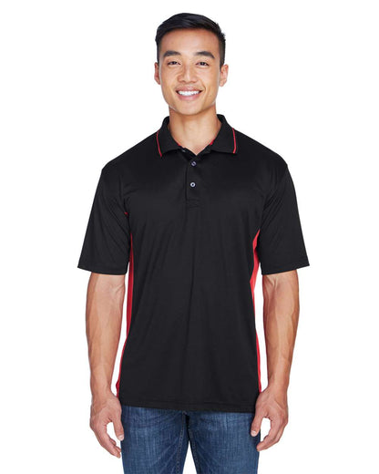UltraClub Men's Cool & Dry Sport Two-Tone Polo 8406 #colormdl_Black/ Red