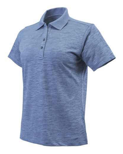 Paragon Women's Dakota Striated Heather Polo 131 #color_Peri Blue Heather