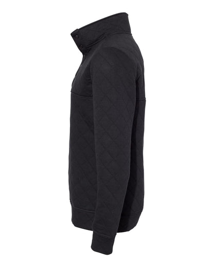J. America Men's Quilted Half-Snap Pullover 8890 #color_Black