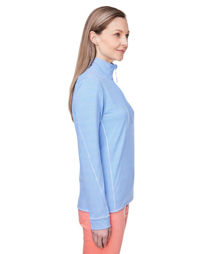 vineyard vines Women's Microstripe Sankaty Half-Zip Pullover K002521 #colormdl_Breaker Blue