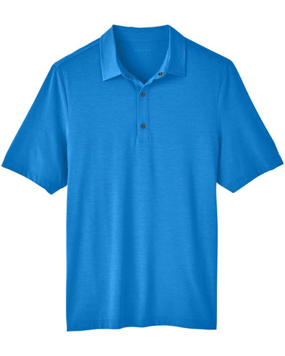 North End Men's JAQ Snap-Up Stretch Performance Polo NE100 #color_Light Nautical Blue