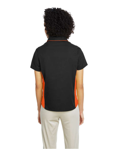 Harriton Women's Flash IL Colorblock Shirt M586W #colormdl_Black/ Team Orange