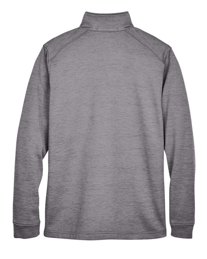 Devon & Jones Men's Newbury Mélange Fleece Quarter-Zip Pullover DG798 #color_Dark Grey Heather