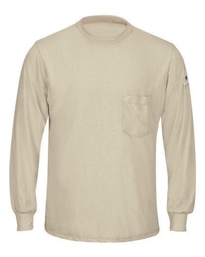 Bulwark Long Sleeve Lightweight T-Shirt - Tall Sizes SMT8T #color_Khaki