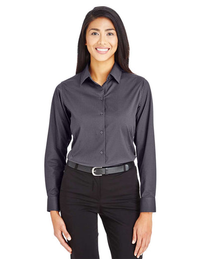 Devon & Jones Women's CrownLux Performance® Tonal Mini Check Woven Dress Shirt DG535W #colormdl_Carbon