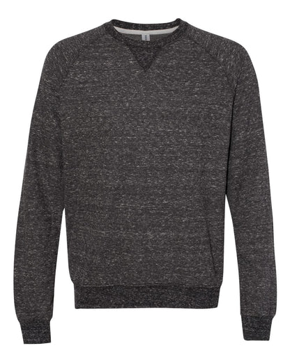 JERZEES Unisex Snow Heather French Terry Crewneck Sweatshirt 91MR #color_Black Ink
