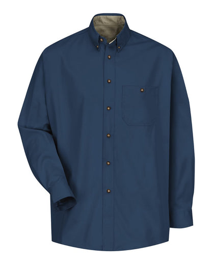 Red Kap Men's Cotton Contrast Dress Shirt SC74 #color_Navy
