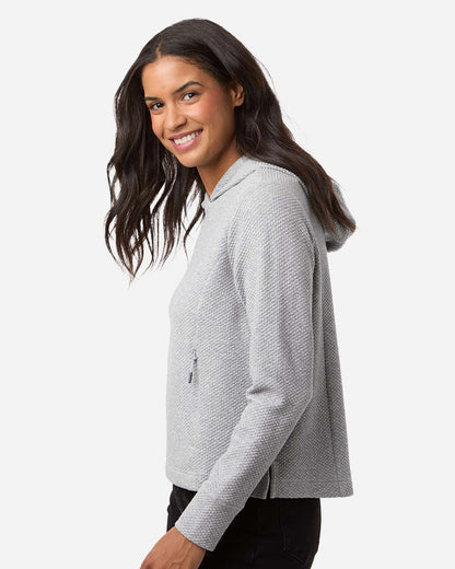North End Women's Spirit Textured Hooded Pullover NE729W #colormdl_Platinum Heather