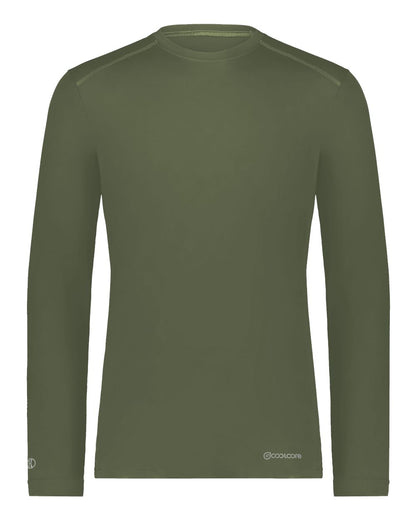 Holloway Unisex Essential Long Sleeve T-Shirt Powered By Coolcore 222138 #color_Olive