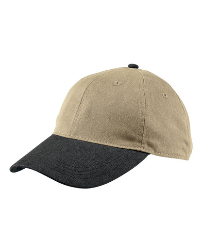 Authentic Pigment Pigment-Dyed Baseball Cap 1910 #color_Khaki/ Black