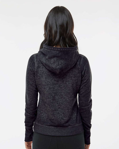 J. America Women's Zen Fleece Hooded Sweatshirt 8912 #colormdl_Twisted Black