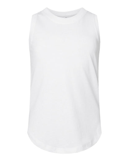 LAT Girls' Relaxed Fine Jersey Tank 2692 #color_White