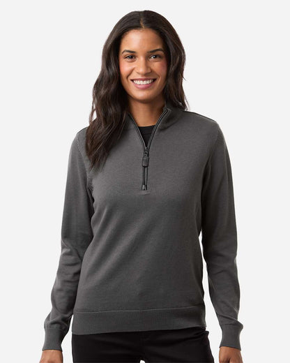 Devon & Jones Women's New Classics Quarter-Zip Sweater DG446W #colormdl_Graphite