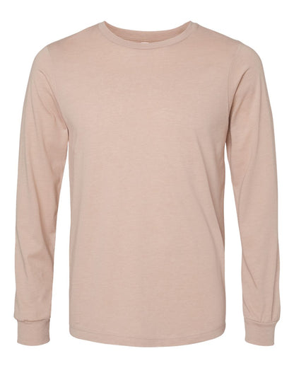 BELLA + CANVAS Heather CVC Long Sleeve Tee 3501CVC #color_Heather Pink Gravel