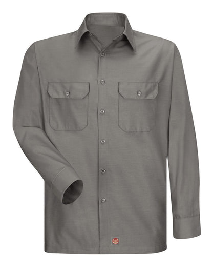 Red Kap Men's Tall Ripstop Long Sleeve Shirt SY50T #color_GY-Grey