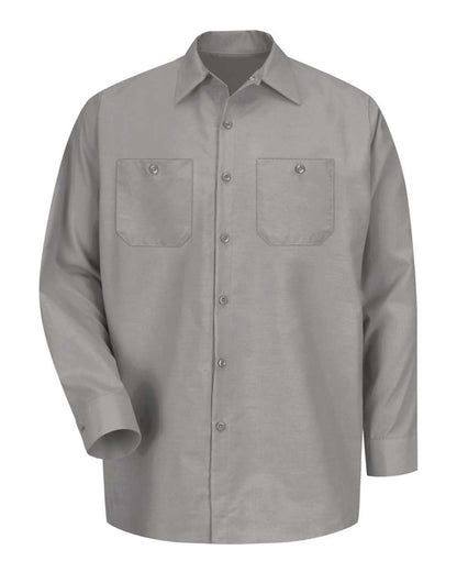 Red Kap Men's Tall Industrial Long Sleeve Work Shirt SP14T #color_Light Grey