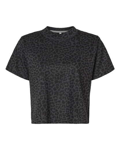 LAT Women's Boxy Tee 3518 #color_Black Leopard