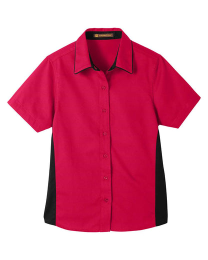 Harriton Women's Flash IL Colorblock Shirt M586W #color_Red/ Black