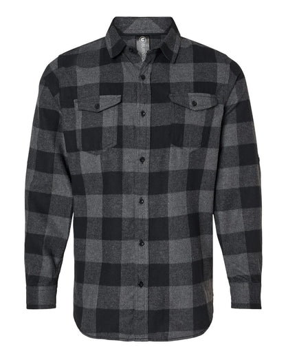 Burnside Yarn-Dyed Long Sleeve Flannel Shirt 8210 #color_Charcoal/ Black Buffalo