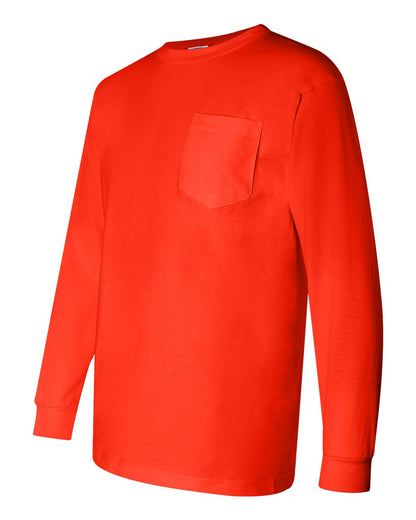 Bayside Union-Made Long Sleeve Pocket T-Shirt 3055 #color_Orange