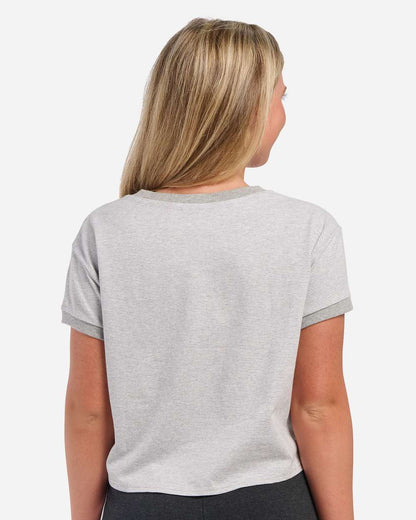 Boxercraft Women's Striped Tie Front T-Shirt BW2107 #colormdl_Oxford Heather/ White