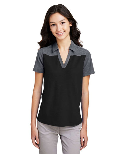CORE365 Women's Fusion ChromaSoft™ Colorblock Polo CE112CW #colormdl_Black/ Carbon Heather