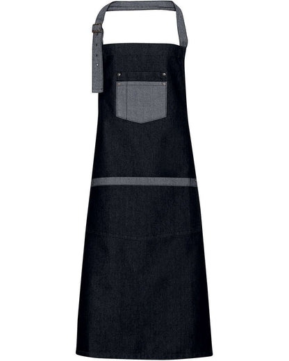 Artisan Collection by Reprime Domain Contrast Denim Bib Apron RP127 #color_Black Denim
