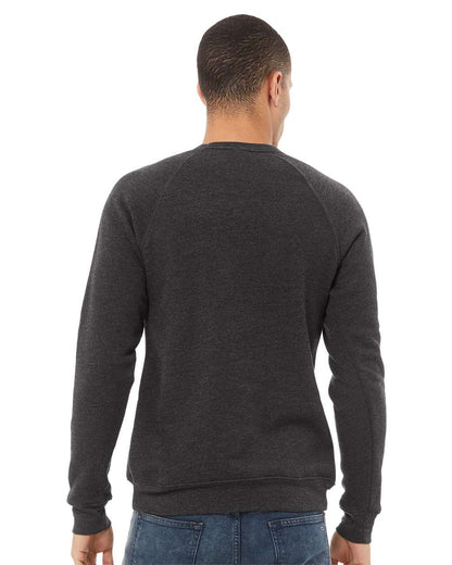 BELLA + CANVAS Unisex Sponge Fleece Raglan Crewneck Sweatshirt 3901 #colormdl_Dark Grey Heather