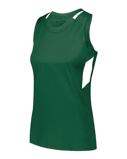 Augusta Sportswear Women's Crossover Tank Top 2436 #color_Dark Green/ White