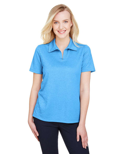 Devon & Jones Women's CrownLux Performance® Address Melange Polo DG22W #colormdl_Ocean Blue Heather