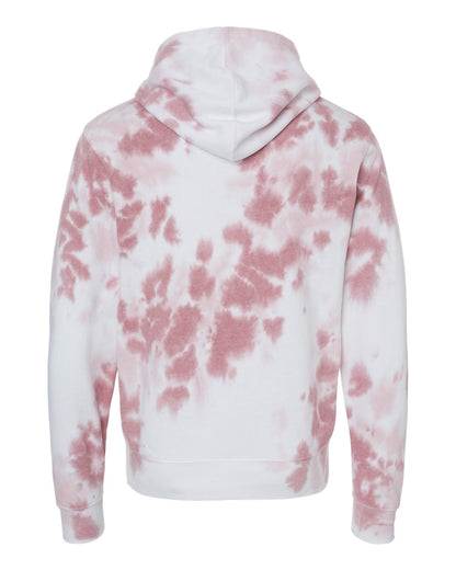 J. America Men's Tie-Dyed Fleece Hooded Sweatshirt 8861 #color_Dusty Rose Tie Dye