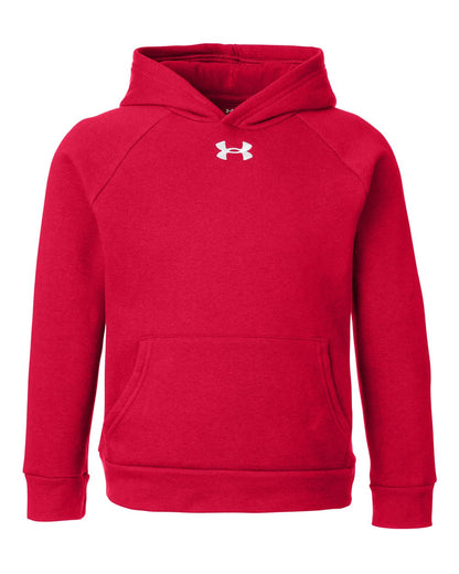 Under Armour Youth Rival Fleece Hooded Sweatshirt 1379792 #color_Red/ White