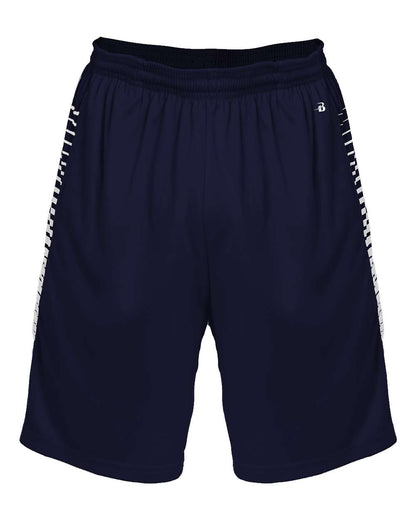 Badger Youth Lineup Shorts 2212 #color_Navy