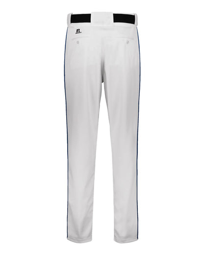 Russell Athletic Unisex 2.0 Piped Diamond Series Baseball Pants R11LGM #color_White/ Navy