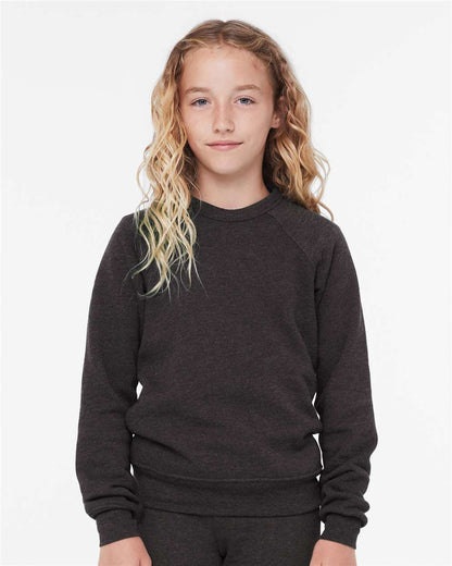 BELLA + CANVAS Youth Sponge Fleece Crewneck Sweatshirt 3901Y #colormdl_Dark Grey Heather