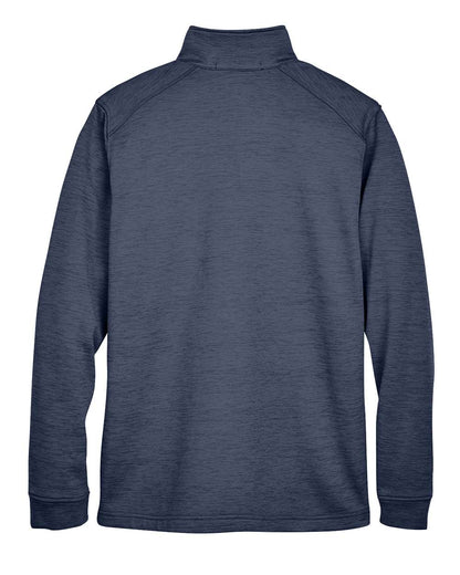 Devon & Jones Men's Newbury Mélange Fleece Quarter-Zip Pullover DG798 #color_Navy Heather