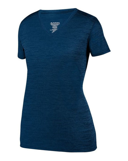 Augusta Sportswear Women's Shadow Tonal Heather Training V-Neck T-Shirt 2902 #color_Navy