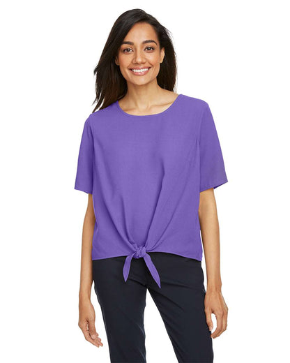 Devon & Jones Women's Perfect Fit™ Tie Front Blouse DP617W #colormdl_Grape