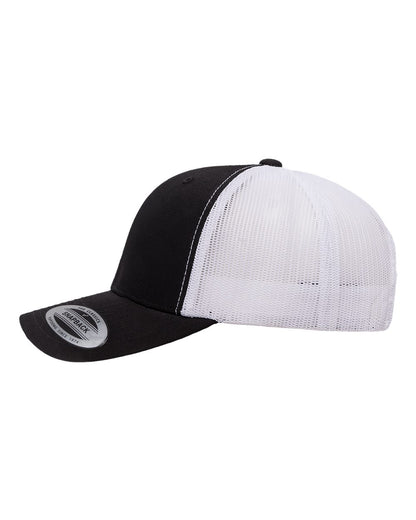 YP Classics Retro Trucker Cap 6606 #color_Black/ White