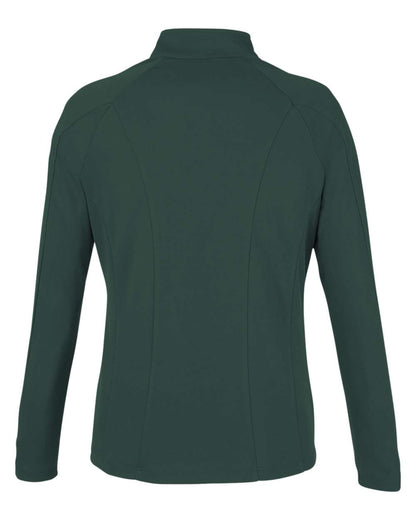 CORE365 Women's Origin Performance Pique Quarter-Zip Pullover CE418W #color_Forest/ Carbon