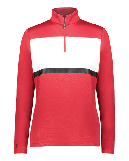 Holloway Women's Prism Bold Quarter-Zip Pullover 222791 #color_Scarlet/ White