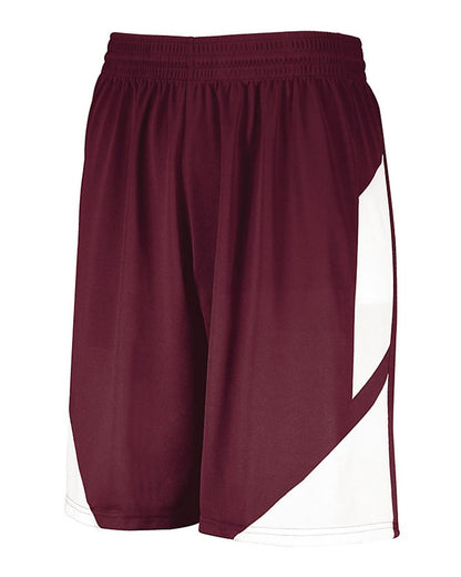 Augusta Sportswear Step-Back Basketball Shorts 1733 #color_Maroon/ White