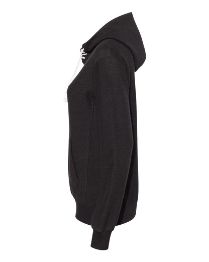 J. America Women’s French Terry Sport Lace Scuba Hooded Sweatshirt 8694 #color_Black