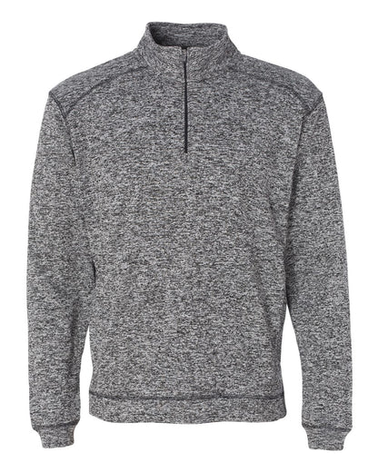 J. America Men's Cosmic Fleece Quarter-Zip Sweatshirt 8614 #color_Charcoal Fleck