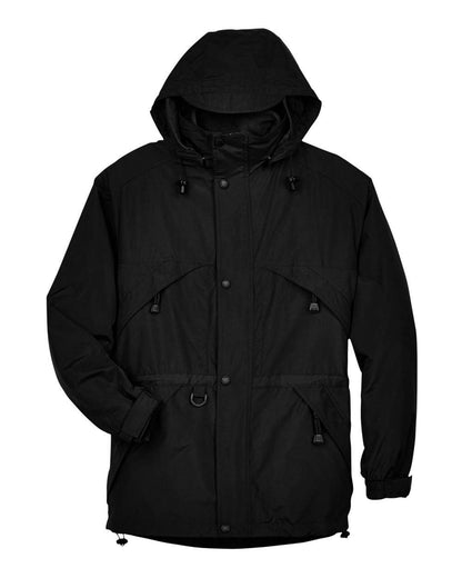 North End Men's 3-in-1 Parka with Dobby Trim 88007 #color_Black