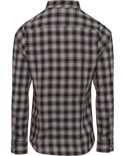 Artisan Collection by Reprime Women's Mulligan Check Cotton Dress Shirt RP350 #color_Steel/ Black