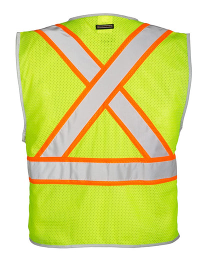 Kishigo Unisex Premium Brilliant Series® X Back Dual Compliant Vest 1576-1577 #color_Lime