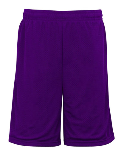 Badger Pro Mesh 9" Shorts with Pockets 7219 #color_Purple