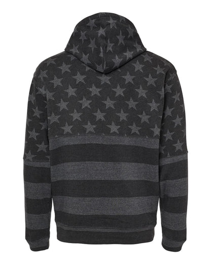 J. America Men's Tailgate Hooded Sweatshirt 8815 #color_Black Stars &amp; Stripes