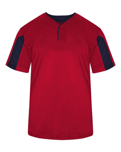 Alleson Athletic Men's Striker Placket 7976 #color_Red/ Navy